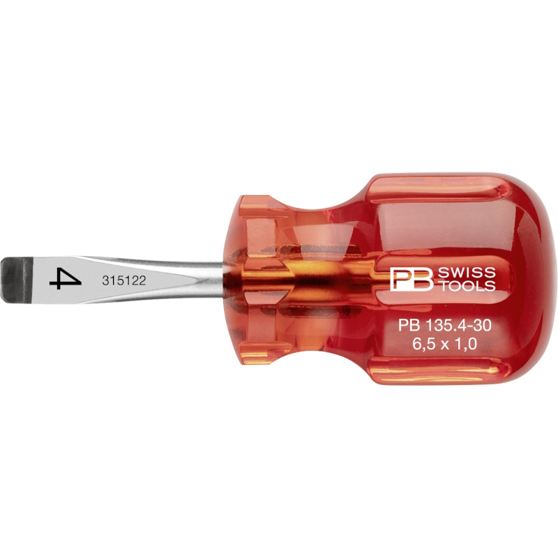 PB Swiss Tools 135.4-30 Classic Stubby Schraubendreher, Schlitz Gre 4