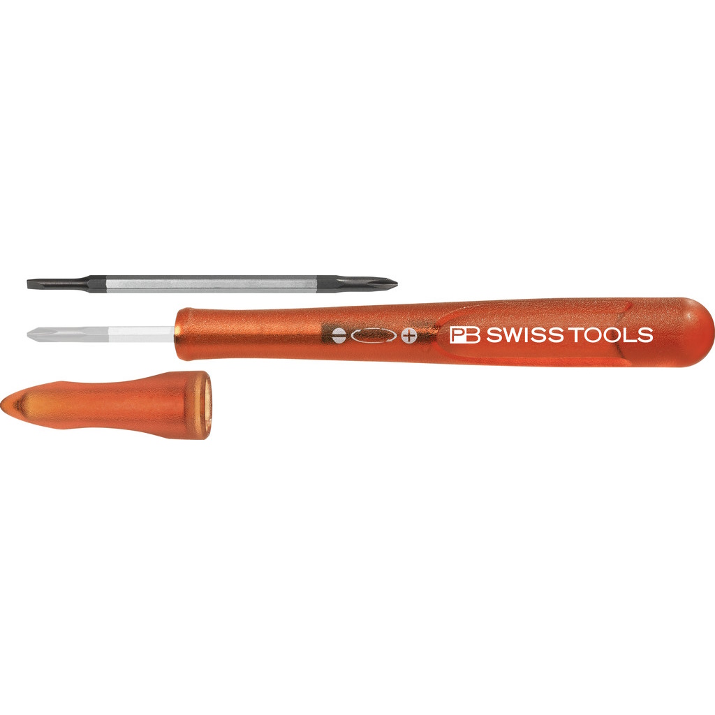 PB Swiss Tools 168.0-30 Schraubendreher mit Umsteckklinge, Schlitz / Phillips, Gre 0