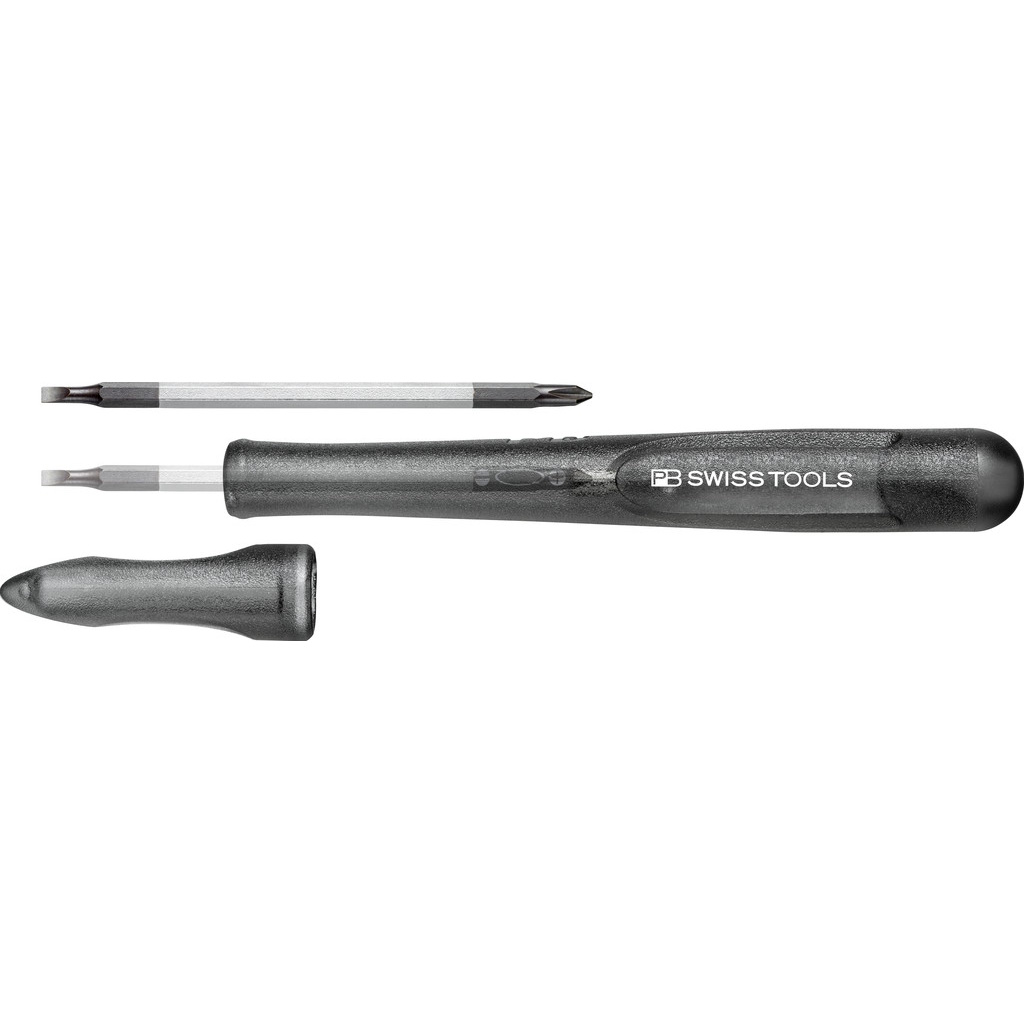 PB Swiss Tools 168.00 Black Schraubendreher mit Umsteckklinge, Schlitz / Phillips, Gre 00, schwarz