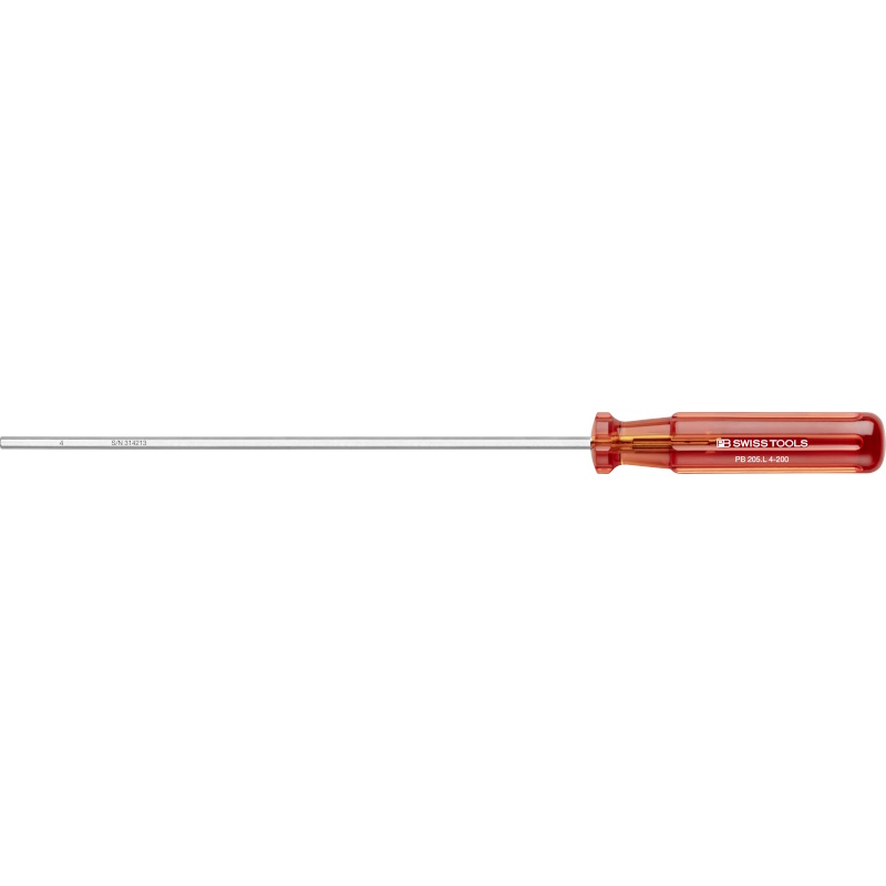 PB Swiss Tools 205.L 4-200 Classic Schraubendreher extra lang, Inbus 4 mm