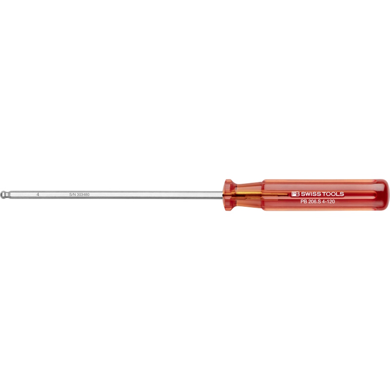 PB Swiss Tools 206.S 4-120 Classic Schraubendreher, Inbus mit Kugelkopf 4 mm