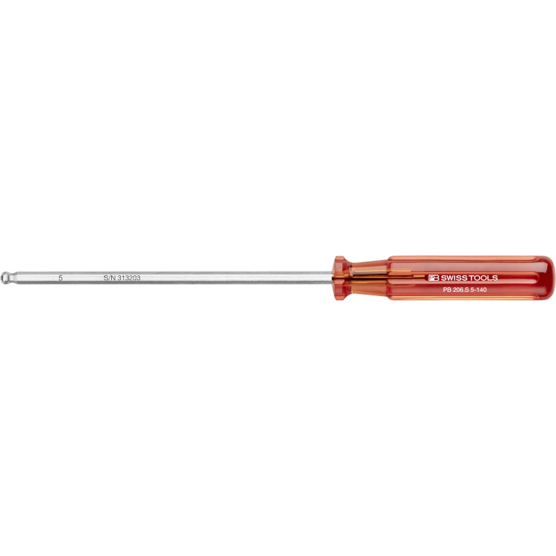 PB Swiss Tools 206.S 5-140 Classic Schraubendreher, Inbus mit Kugelkopf 5 mm