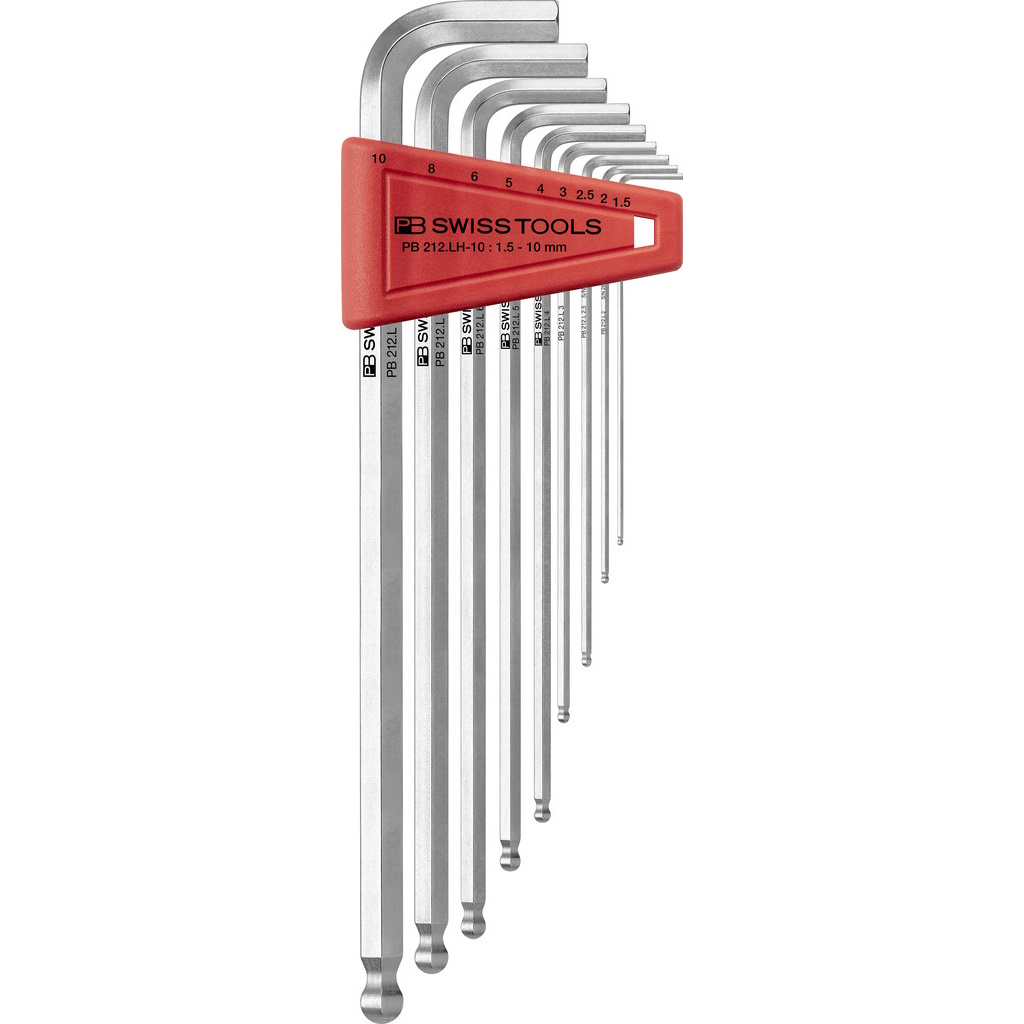 PB Swiss Tools 212.LH-10 Winkelschlsselsatz, lang, Inbus mit Kugelkopf 1,5 bis 10 mm