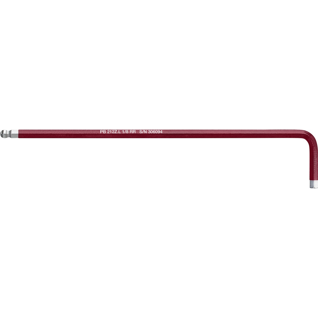 PB Swiss Tools 212Z.L 1/8 RR Winkelschlssel lang mit Kugelkopf, 1/8", dunkel rot