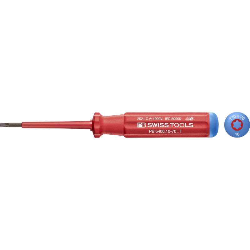 PB Swiss Tools 5400.10-70 Classic VDE Schraubendreher Torx gre T10