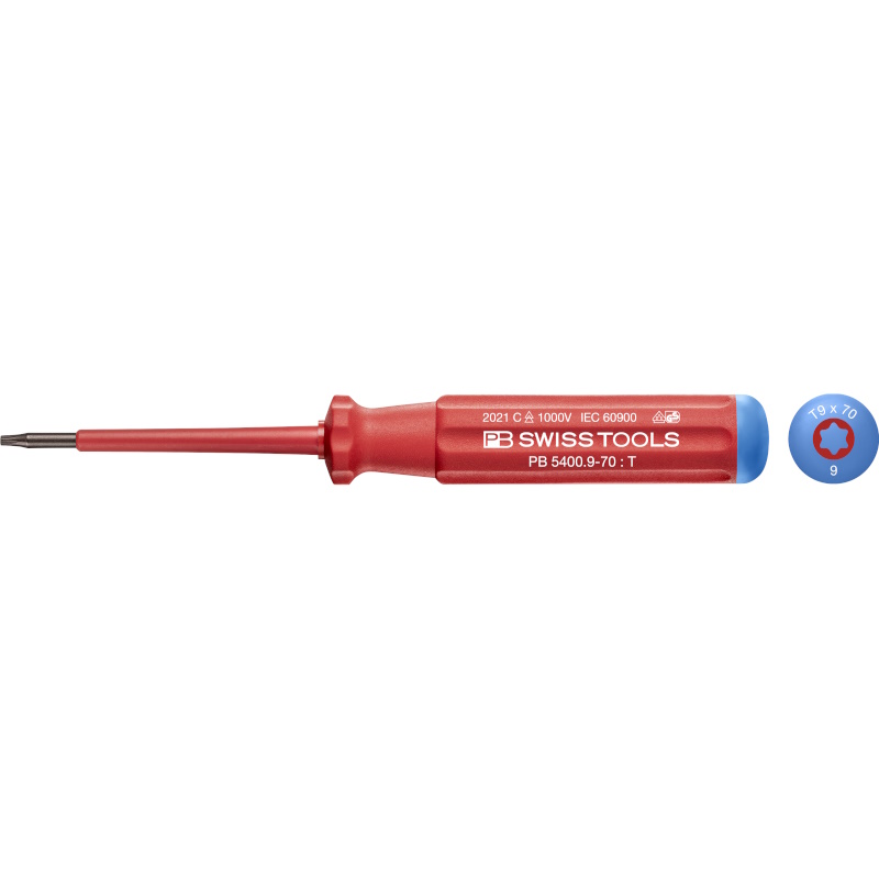 PB Swiss Tools 5400.9-70 Classic VDE Schraubendreher Torx gre T9