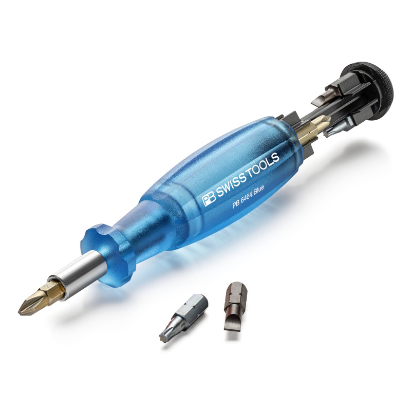 PB Swiss Tools 6464.Blue Insider, Bithalter mit 8 Bits im Griff, blau