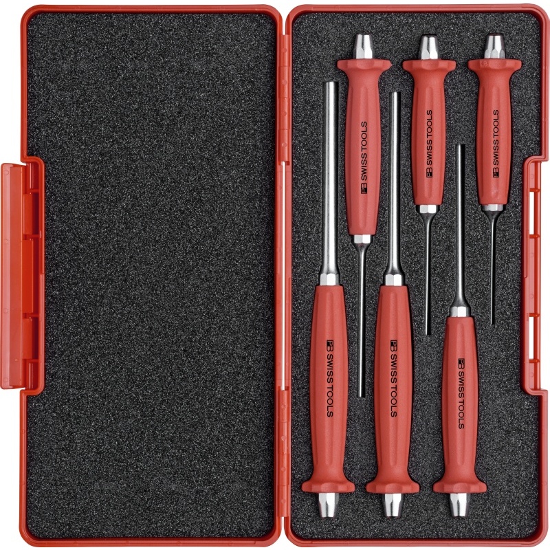 PB Swiss Tools 758.SET Splintentreiber-Set, mit Handgriff, in ToolBox, 6 teilig