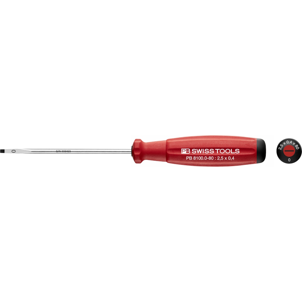 PB Swiss Tools 8100.0-80 SwissGrip Schlitzschraubendreher gre 0