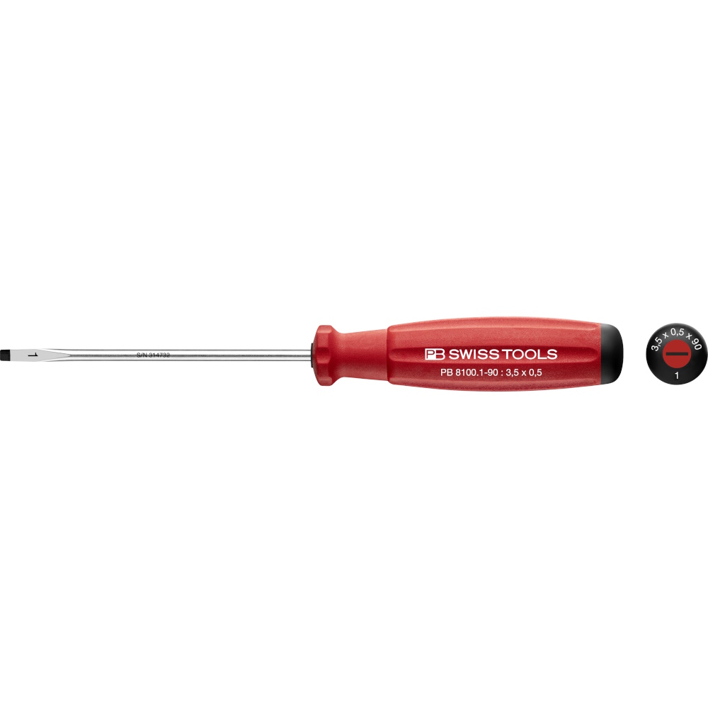 PB Swiss Tools 8100.1-90 SwissGrip Schlitzschraubendreher gre 1