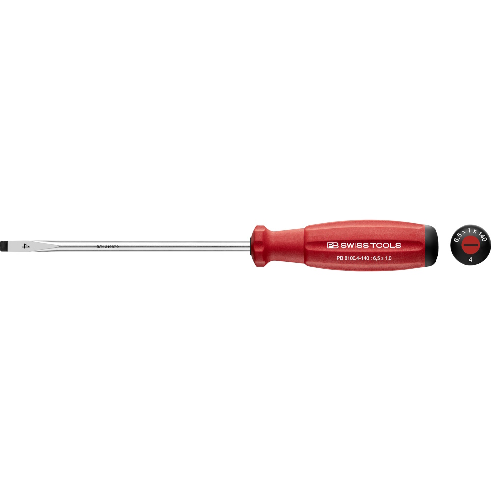 PB Swiss Tools 8100.4-140 SwissGrip Schlitzschraubendreher gre 4