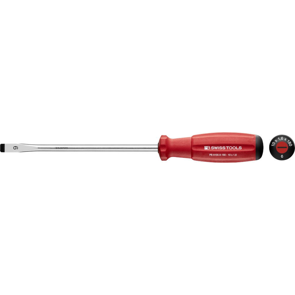 PB Swiss Tools 8100.6-180 SwissGrip Schlitzschraubendreher gre 6