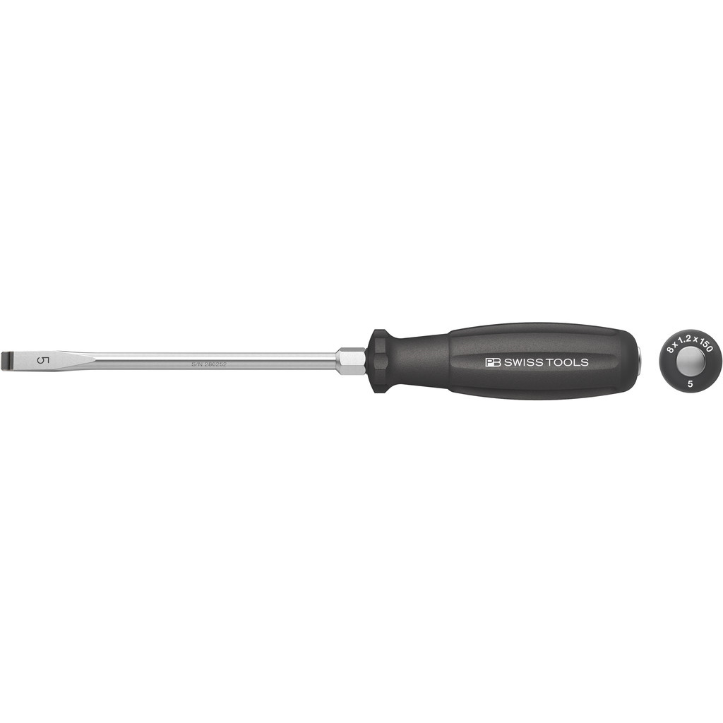 PB Swiss Tools 8102.DN 5-150 SwissGrip Schlitzschraubendreher mit Schlagkappe, gre 5