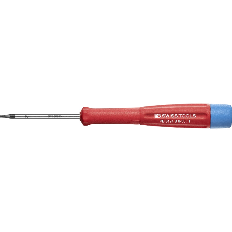 PB Swiss Tools 8124.B 6-50 Elektronik-Schraubendreher, Torx mit Bohrung, T6