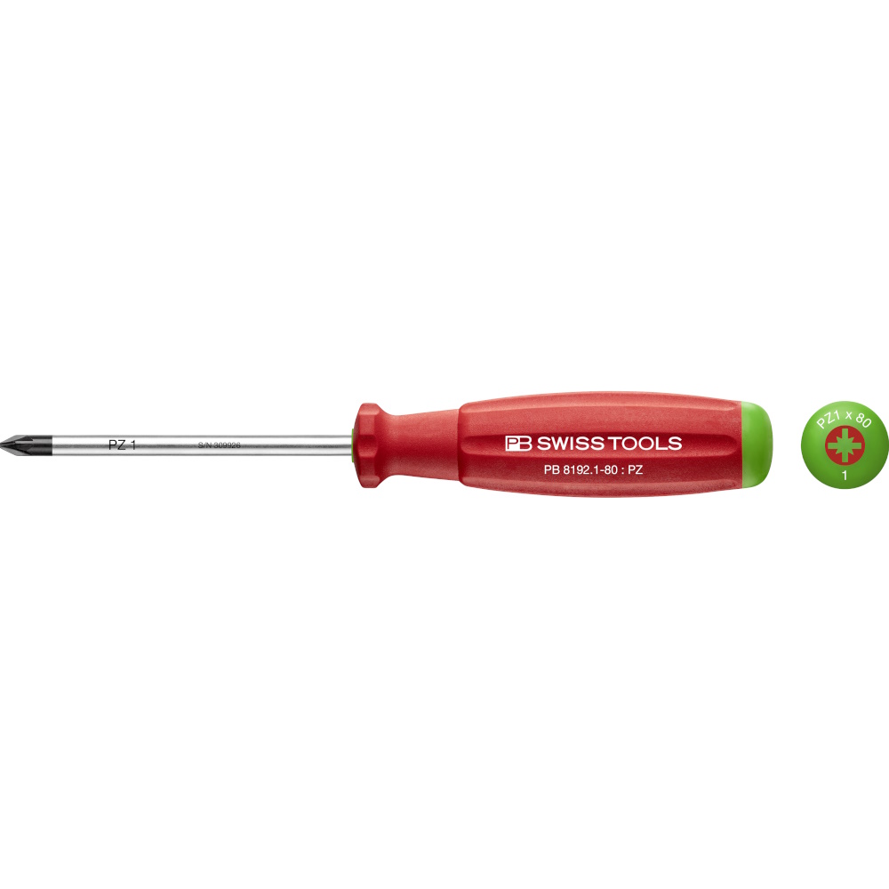 PB Swiss Tools 8192.1-80 SwissGrip Schraubendreher Pozidriv gre PZ1, standard