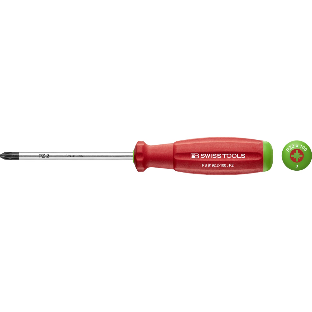 PB Swiss Tools 8192.2-100 SwissGrip Schraubendreher Pozidriv gre PZ2, standard