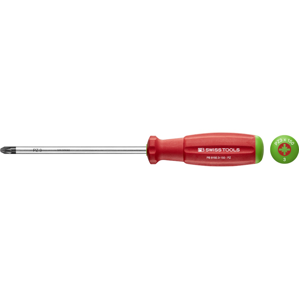 PB Swiss Tools 8192.3-150 SwissGrip Schraubendreher Pozidriv gre PZ3, standard