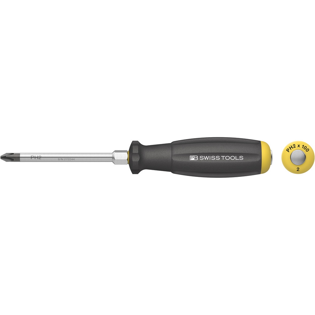 PB Swiss Tools 8193.DN 2-100 SwissGrip Schraubendreher mit Schlagkappe Phillips gre PH2