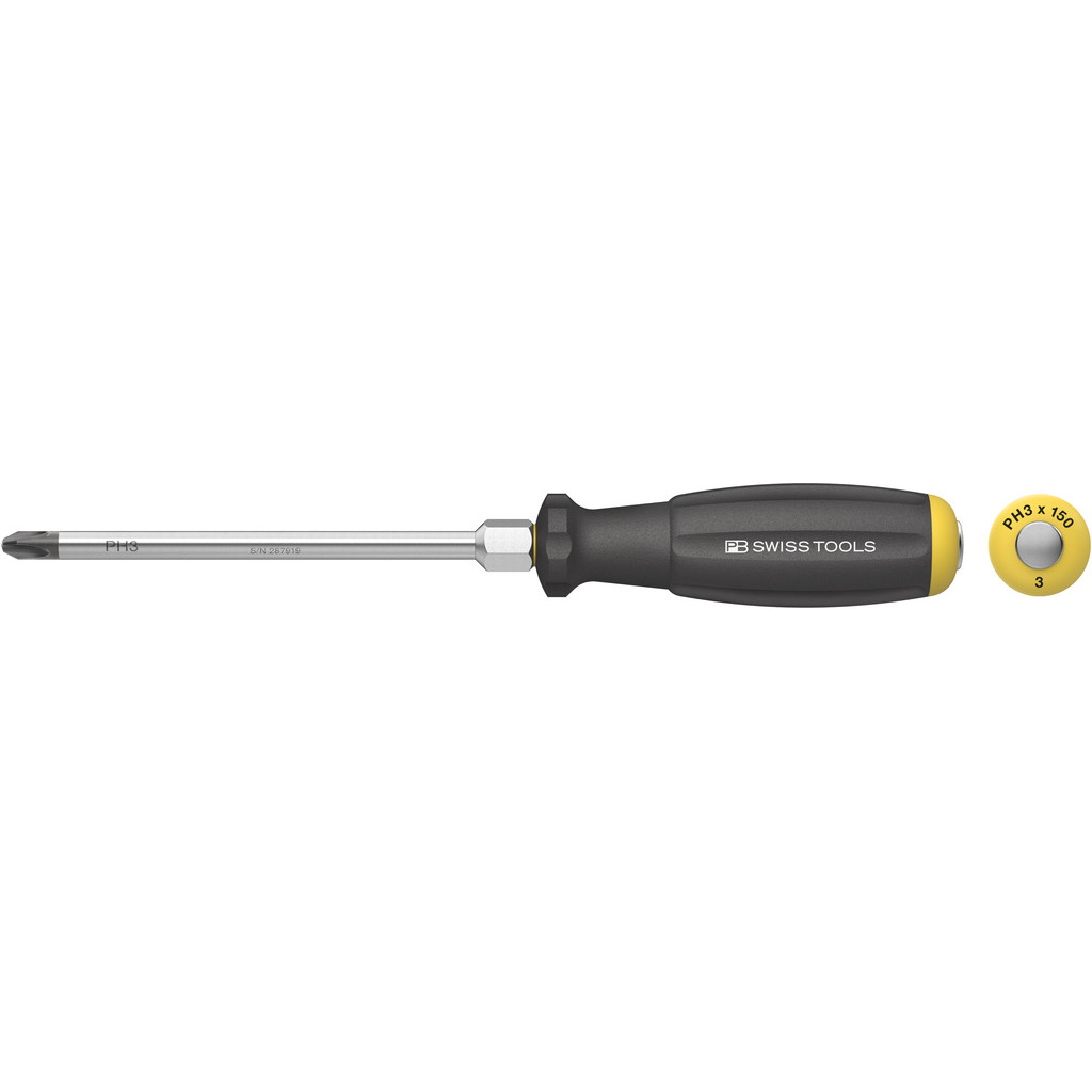 PB Swiss Tools 8193.DN 3-150 SwissGrip Schraubendreher mit Schlagkappe Phillips gre PH3