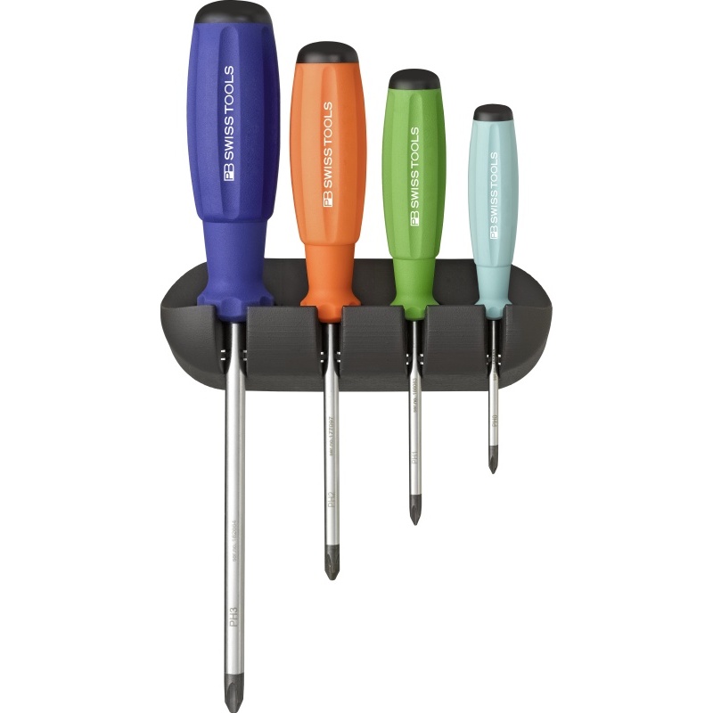 PB Swiss Tools 8242.RB Swissgrip Rainbow Schraubendrehersatz, Phillips, in Halter