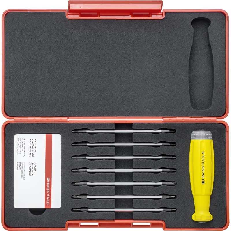 PB Swiss Tools 8316.Set A1 ESD MecaTorque ESD Drehmomentgriffsatz, 10 - 50 cNm