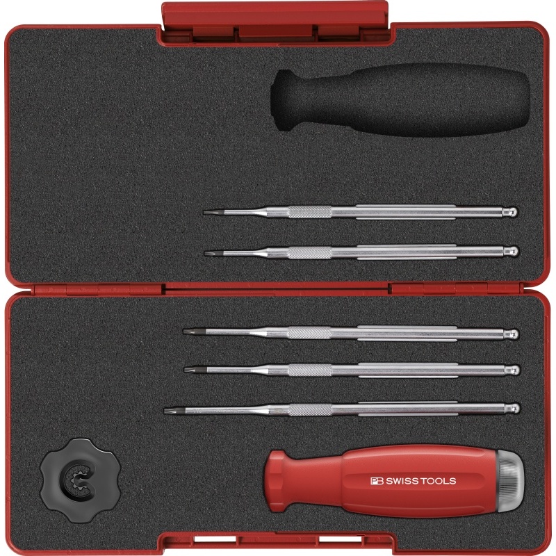 PB Swiss Tools 8321.Set A1 MecaTorque Drehmomentgriff Satz mit Wechselklingen Torx, 0,4 - 2,0 Nm