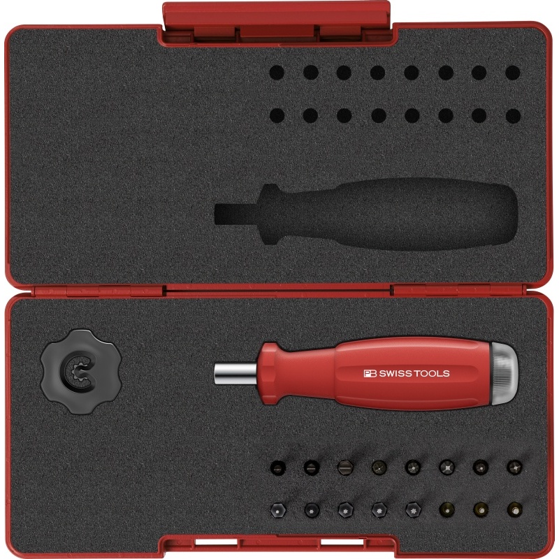 PB Swiss Tools 8321.Set B2 MecaTorque Drehmomentgriff Satz mit 16 Bits, 0,4 - 2,0 Nm