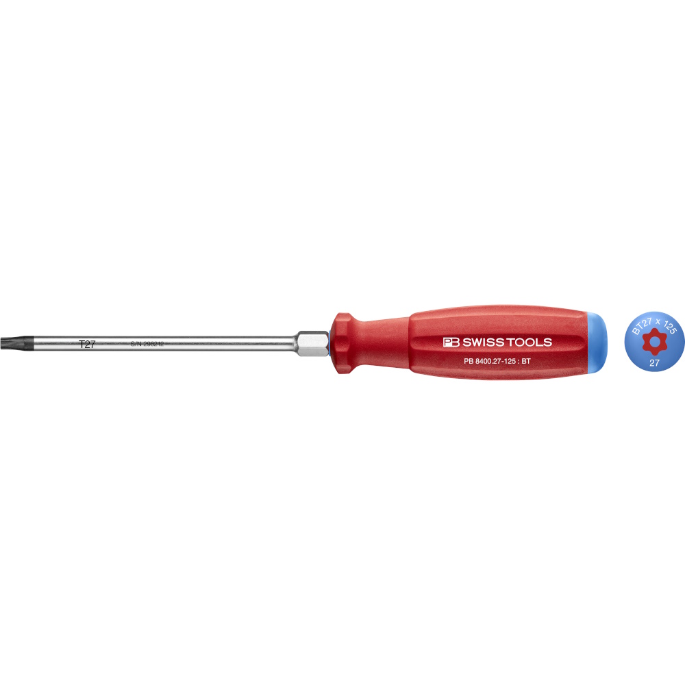 PB Swiss Tools 8400.B 27-125 SwissGrip Schraubendreher, Torx mit Bohrung, gre T27