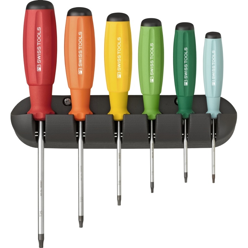 PB Swiss Tools 8440.RB Swissgrip Rainbow Schraubendrehersatz, Torx, in Halter