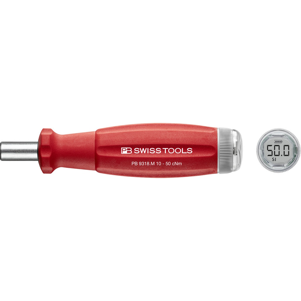 PB Swiss Tools 9318.M 10-50 CBB DigiTorque V02, Drehmomentschraubenzieher fr 1/4" Bits, 10-50 cNm