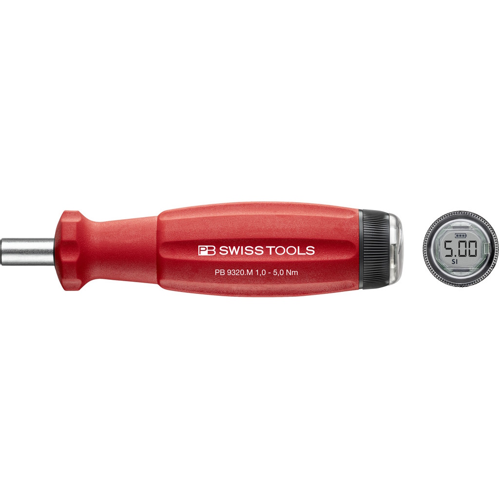 PB Swiss Tools 9320.M 1.0-5.0 CBB DigiTorque V02, Drehmomentschraubenzieher fr 1/4" Bits, 1,0-5,0 Nm