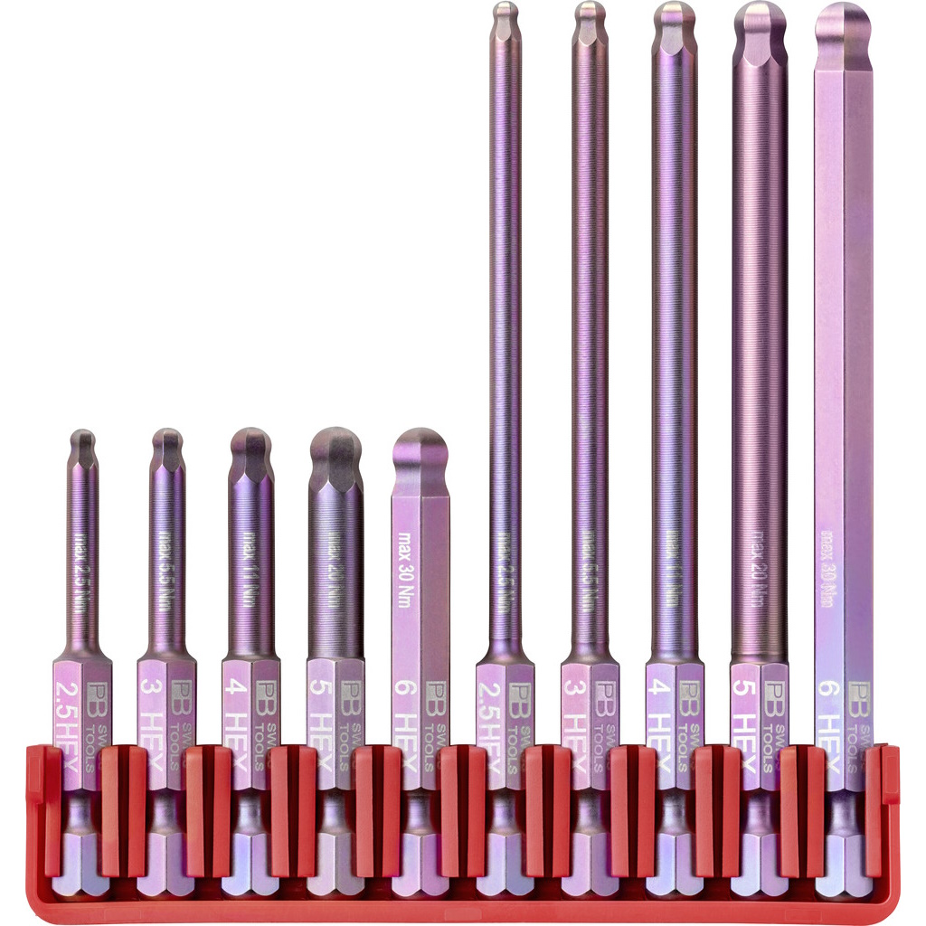 PB Swiss Tools E6.714 CN 10 PrecisionBits E6, in BitBlock, Inbus mit Kugelkopf