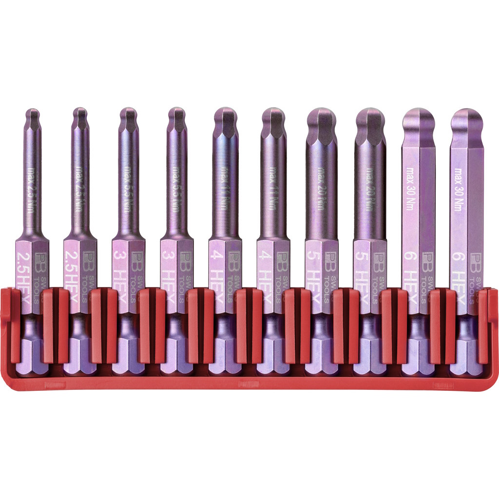 PB Swiss Tools E6.715 CN 10 PrecisionBits E6, in BitBlock, Inbus mit Kugelkopf