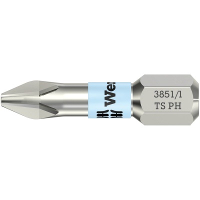 Wera 3851/1 TS PH1 Bit Reihe 1 Phillips Torsion Stainless PH1 x 25 mm